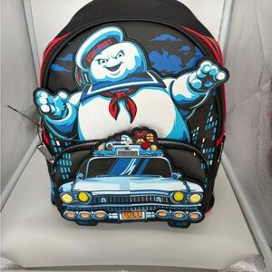 Stay Puft Marshmallow Man Mini Backpack with Ecto-1 Graphic